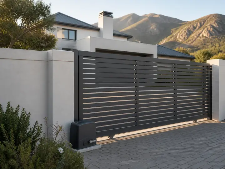 Automatic sliding gate and gate motor at a Cape Town home